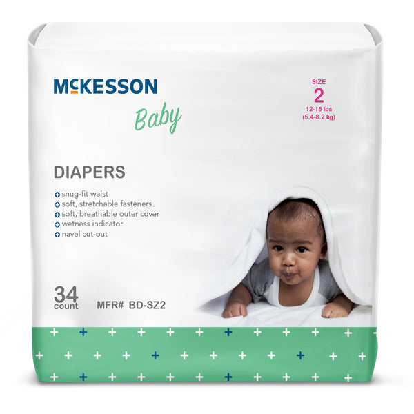McKesson Unisex Baby Diaper Size 2 Disposable Heavy Absorbency (1144475_CS) 4/CS