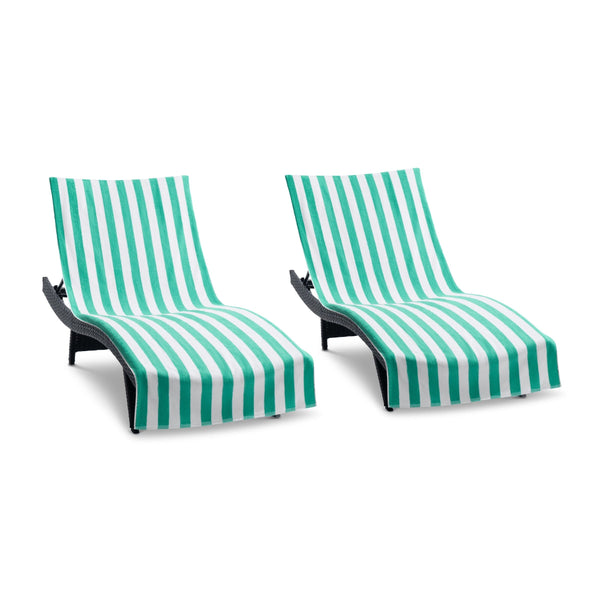 Arkwright Home California Cabana Chaise Cover 30x85 Green (2/Pack) (P-CC-CABANA-GR) 2/PK