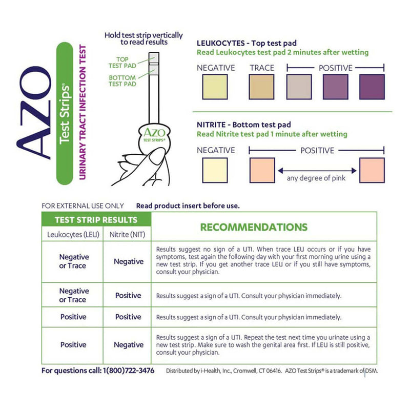 AZO Test Strips® Urinalysis Test Kit Urinary Tract Infection Detection 3 Tests CLIA Waived (1065927_BX) 1/BX