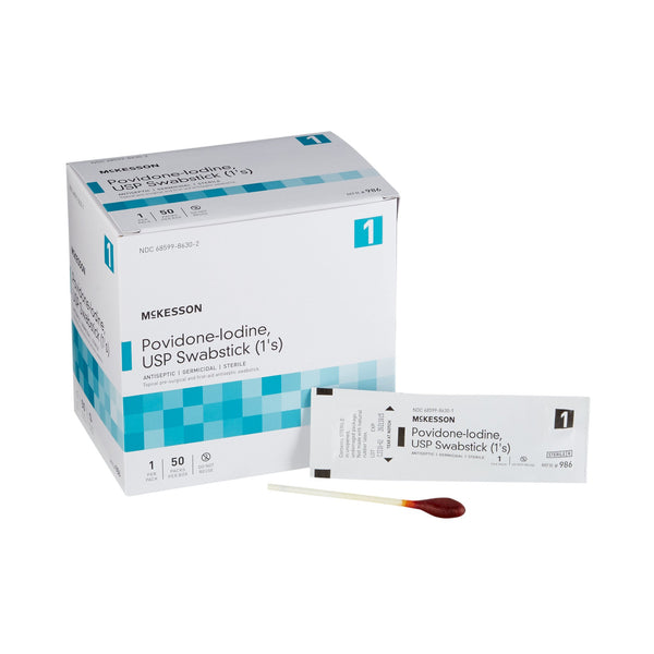 McKesson Impregnated Swabstick 10% Strength Povidone-Iodine Individual Packet Sterile (854752_CS) 500/CS