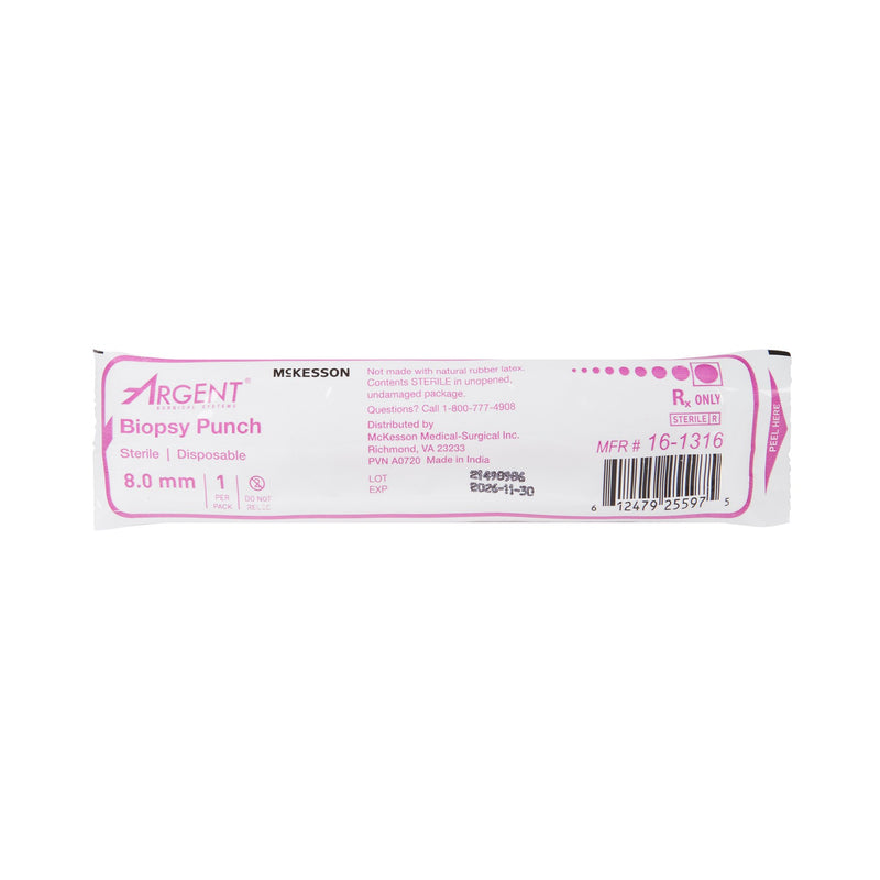 McKesson Argent™ Biopsy Punch Dermal 8 mm (1175178_BX) 25/BX