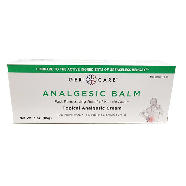 Geri-Care Topical Pain Relief 10% - 15% Strength Menthol / Methyl Salicylate Cream 3 oz. (1243042_EA) 1/EA