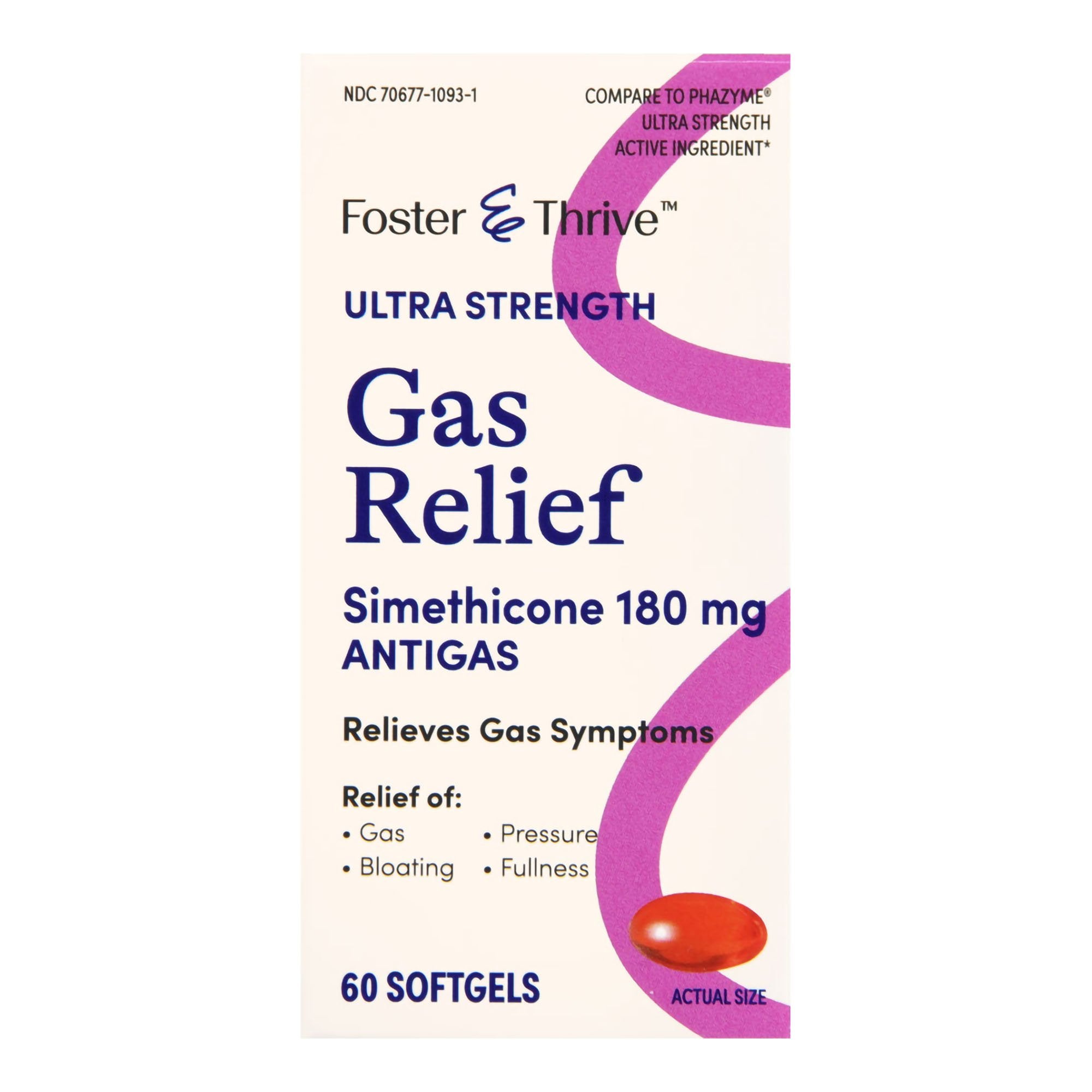 Foster & Thrive™ Gas Relief 180 mg Strength Softgel 60 per Bottle (123 ...