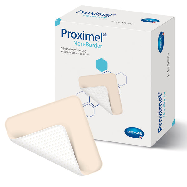 Proximel® Non-Border Foam Dressing 4 X 4 Inch Without Border Waterproof Backing Silicone Face Square Sterile (1242750_EA) 1/EA