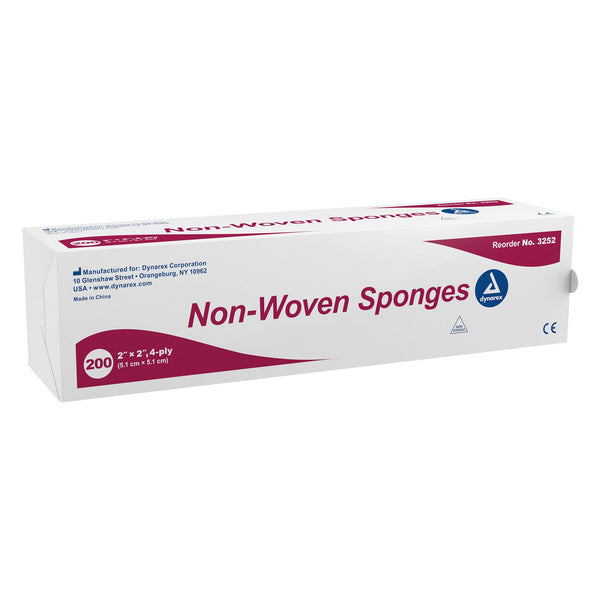 Dynarex® Nonwoven Sponge 2 X 2 Inch 4-Ply NonSterile 200 per Pack (747210_CS) 4000/CS