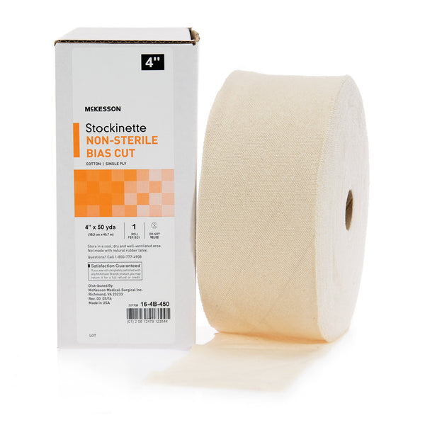 McKesson Bias Cut Stockinette Cotton 4 Inch X 50 Yard Size 1 Beige NonSterile (457628_CS) 10/CS