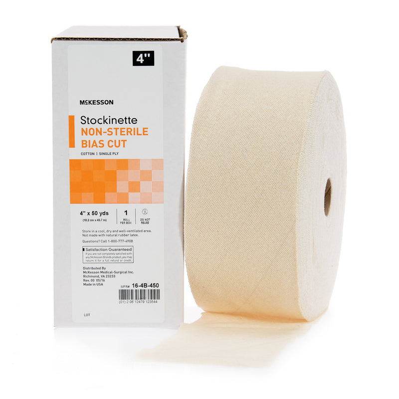 McKesson Bias Cut Stockinette Cotton 4 Inch X 50 Yard Size 1 Beige NonSterile (457628_RL) 1/RL