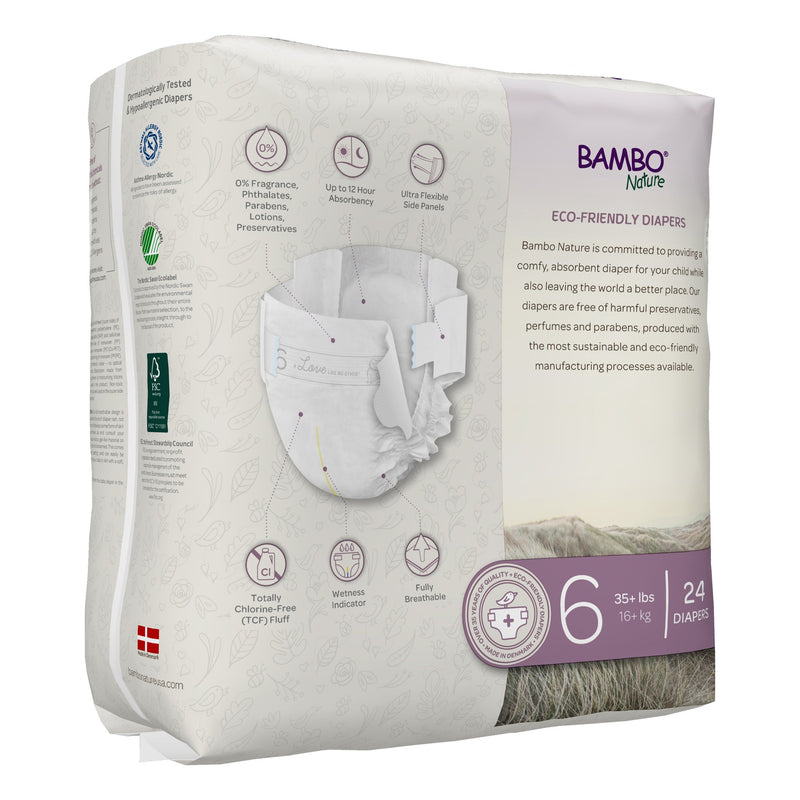 Bambo® Nature Dream Unisex Baby Diaper Size 6 Disposable Heavy Absorbency (1191023_CS) 144/CS