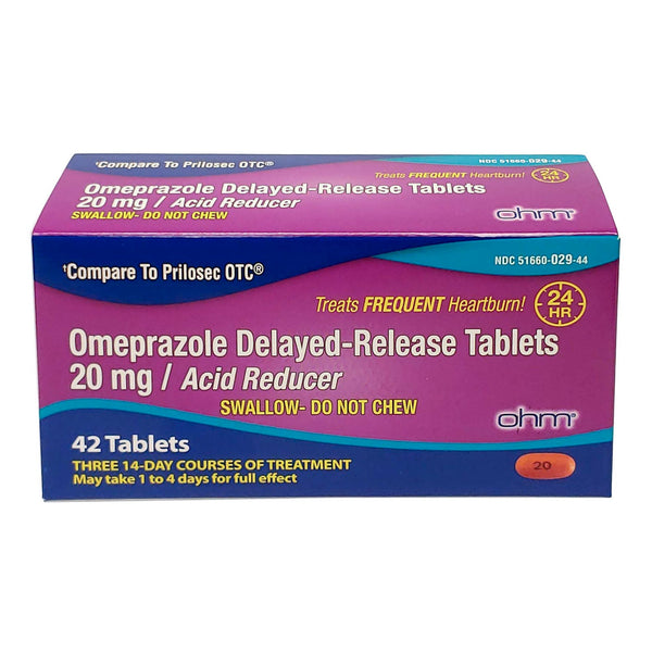 Ohm Labs Antacid 20 mg Strength Tablet 42 per Box (1192557_BT) 1/BT