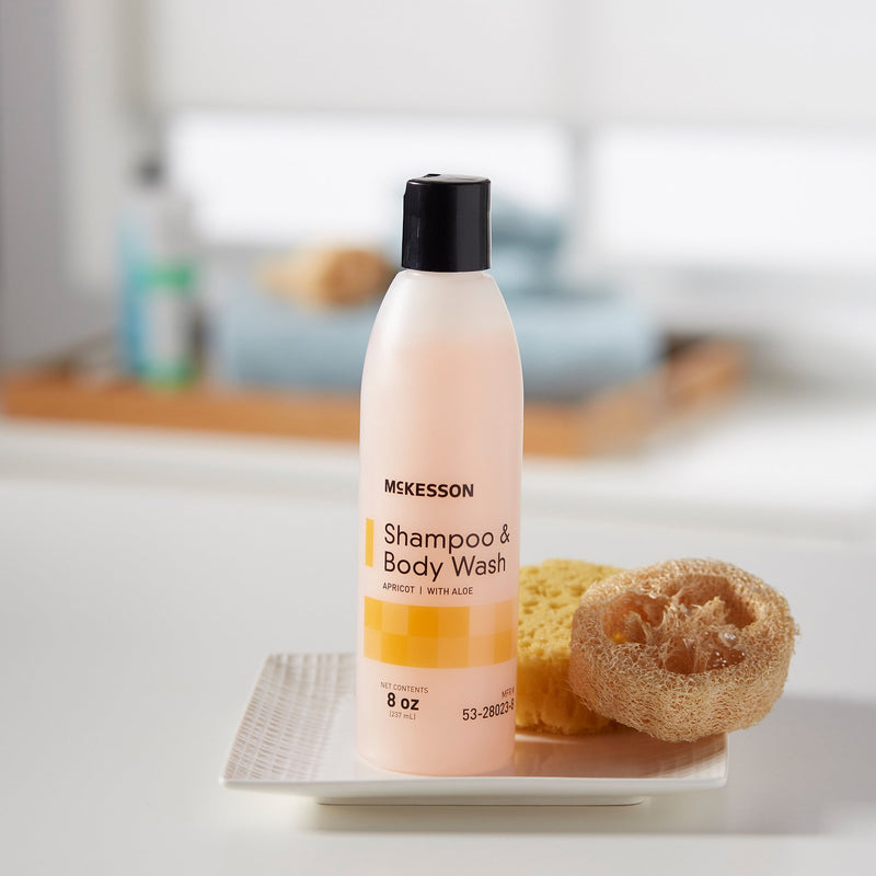 McKesson Shampoo and Body Wash 8 oz. Flip Top Bottle Apricot Scent (877031_EA) 1/EA