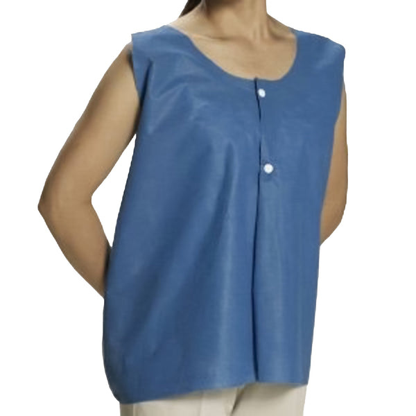 Graham Medical Products Exam Vest Blue One Size Fits Most Front Opening Snap Closure Unisex Disposable (247349_CS) 75/CS