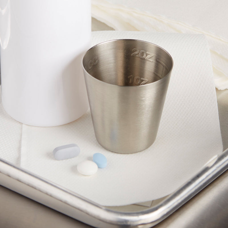 McKesson Argent™ Medicine Cup 2 oz. Silver Stainless Steel Reusable NonSterile (970121_EA) 1/EA