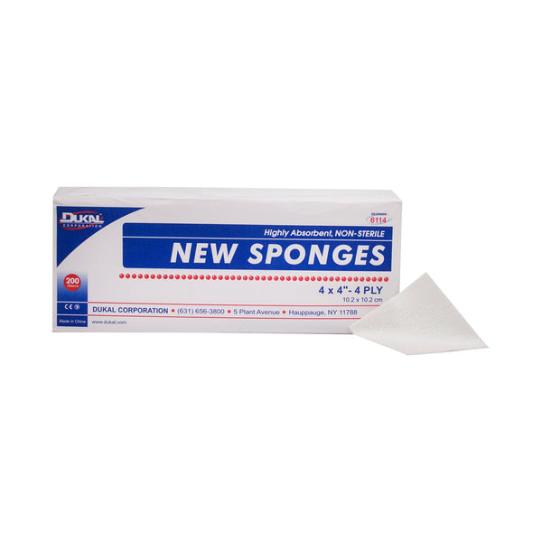Dukal™ Nonwoven Sponge 4 X 4 Inch 4-Ply NonSterile 200 per Pack (531233_BG) 1/BG