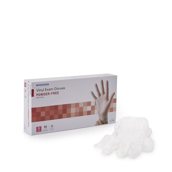 McKesson Confiderm® Exam Glove Small NonSterile Vinyl Standard Cuff Length Smooth Clear Not Rated (871022_CS) 1000/CS