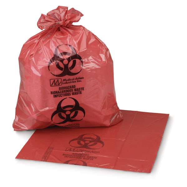 McKesson Biohazard Waste Bag Biohazard Symbol / Infectious Waste 7 to 10 gal. Red 24 X 24 Inch (185449_CS) 250/CS