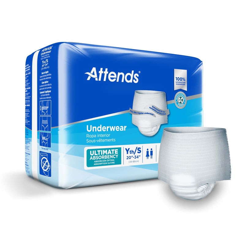 Attends® Unisex Adult Absorbent Underwear Pull On with Tear Away Seams Small Disposable Heavy Absorbency (546743_BG) 20/BG