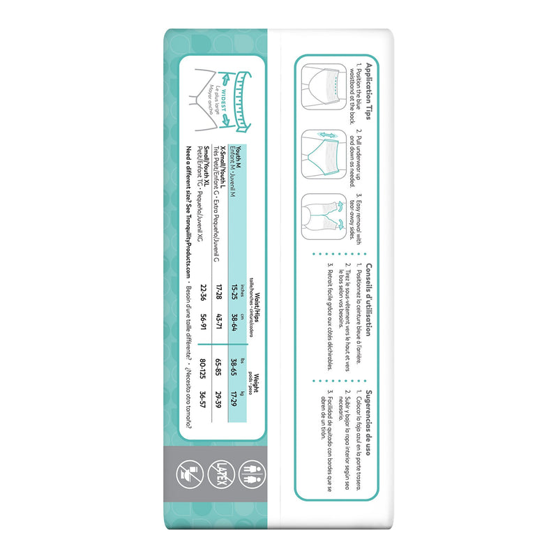 Tranquility® Essential Unisex Youth Absorbent Underwear Pull On with Tear Away Seams Medium Disposable Heavy Absorbency (1008934_CS) 96/CS