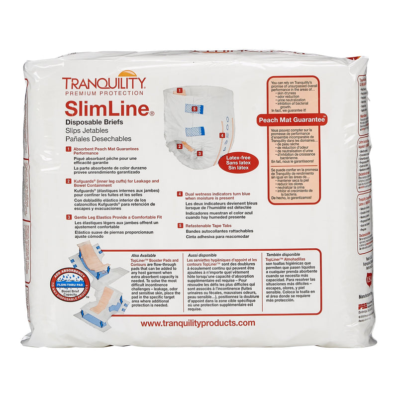 Tranquility® Slimline® Unisex Adult Incontinence Brief Medium Disposable Heavy Absorbency (238454_CS) 8/CS