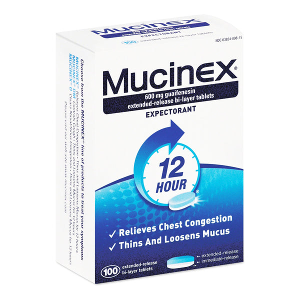 Mucinex® Cold and Cough Relief 600 mg Strength Extended Release Tablet 100 per Bottle (777455_BT) 1/BT