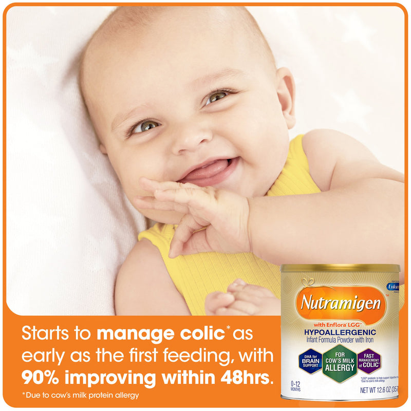 Nutramigen® with Probiotic LGG® Infant Formula Unflavored 12.6 oz. Can Powder Iron Cow's Milk Allergy (1166030_CS) 6/CS