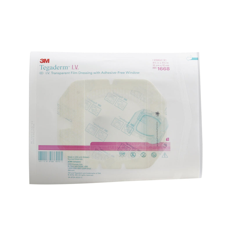 3M™ Tegaderm™ I.V. Dressing Film 4-3/4 X 4-3/4 Inch Sterile (999387_CS) 4/CS