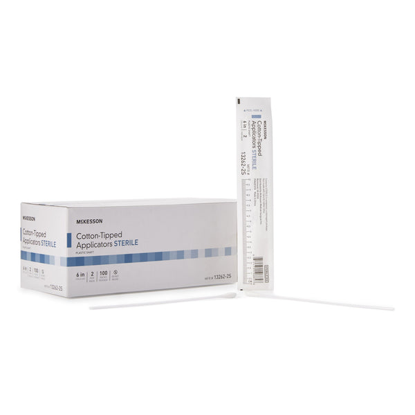 McKesson Swabstick Cotton Tip Plastic Shaft 6 Inch Sterile 2 per Pack (854351_CS) 1000/CS