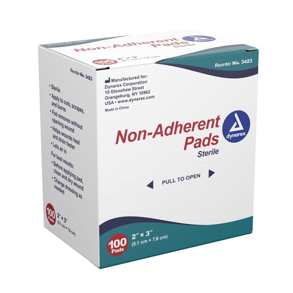 Dynarex® Non-Adherent Dressing 2 X 3 Inch Sterile 100 per Pack (246023_CS) 1200/CS