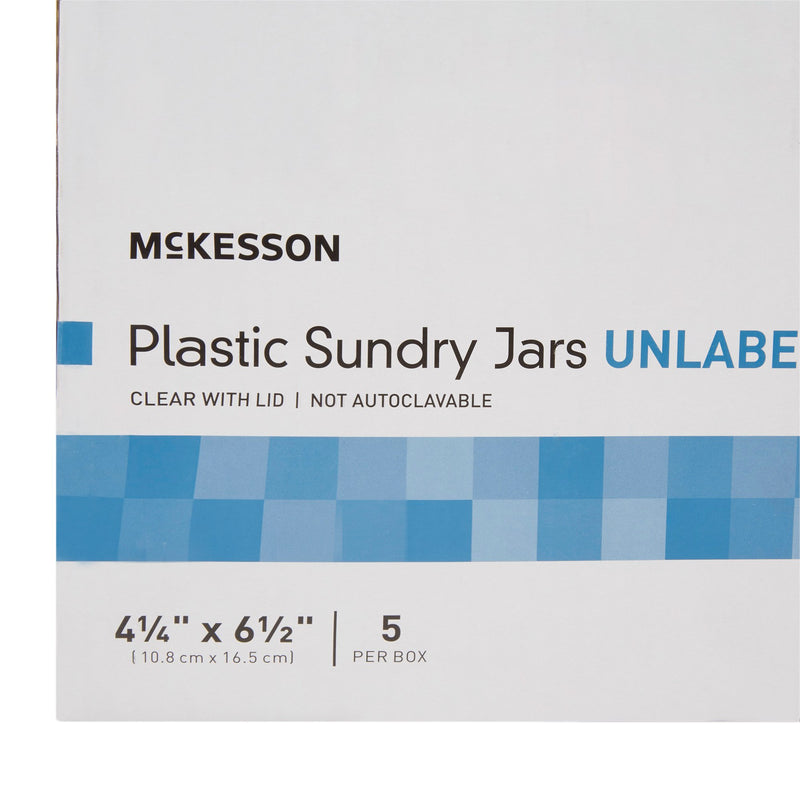 McKesson Sundry Jar 4-1/4 X 6-1/2 Inch Plastic Clear (501997_CS) 5/CS