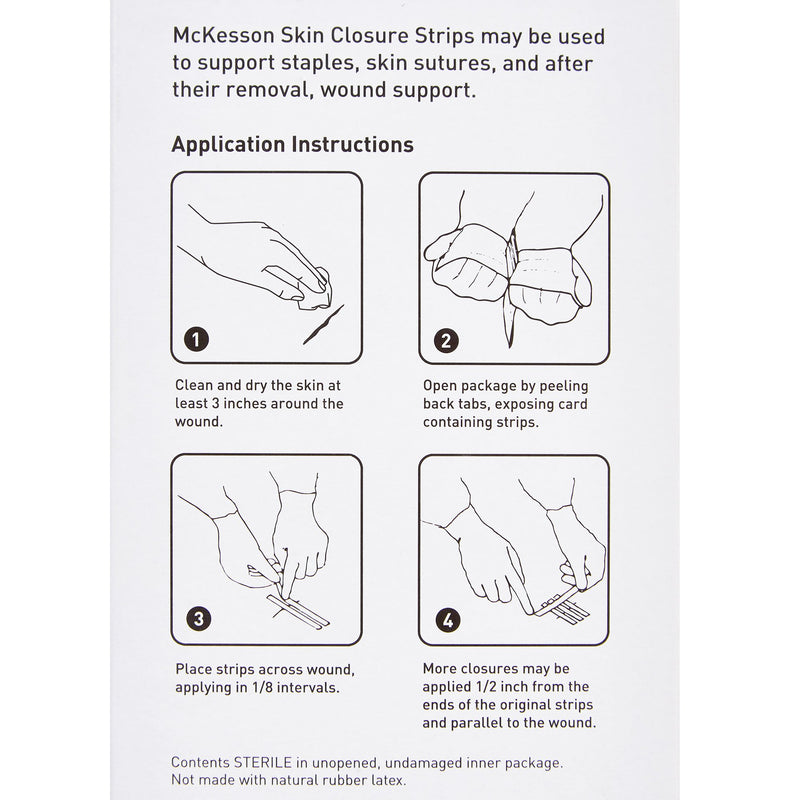 McKesson Skin Closure Strip 1/4 X 4 Inch Nonwoven Material Reinforced Strip White (876308_PK) 1/PK