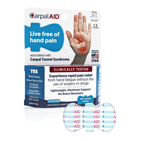 Carpal AID® Patch Hand-Based Carpal Tunnel Support Plastic Left or Right Hand Clear Small (1233611_PK) 20/PK