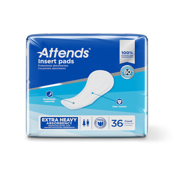 Attends® Insert Pad Incontinence Liner 16-1/2 Inch Length Heavy Absorbency Polymer Core One Size Fits Most (1186543_PK) 36/PK