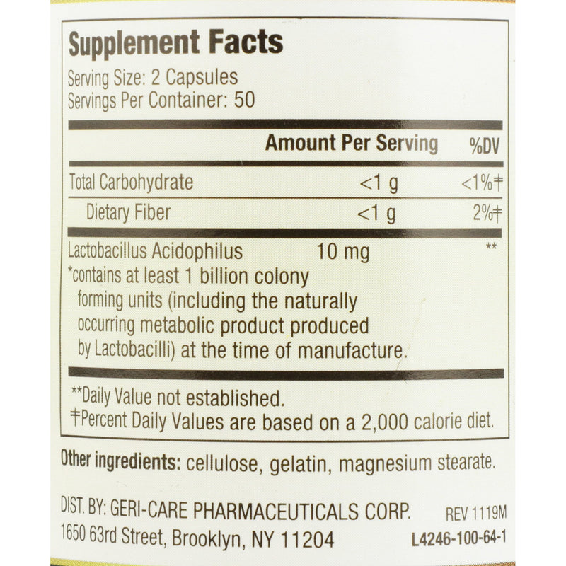 HEALTHSTAR® Probiotic Dietary Supplement 100 per Bottle Capsule (852556_BT) 1/BT