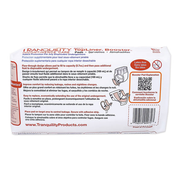 Tranquility® TopLiner™ Booster Pad 2-3/4 X 10-1/2 Inch Heavy Absorbency Super Absorbent Core Mini (807572_CS) 8/CS