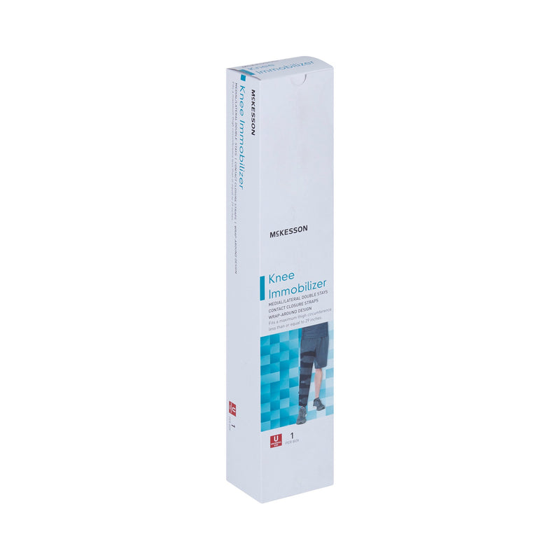 McKesson Knee Immobilizer One Size Fits Most Hook and Loop Closure Up to 29 Inch Thigh Circumference 14 Inch Length Left or Right Knee (1159092_EA) 1/EA