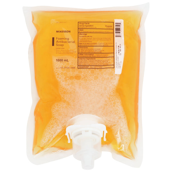 McKesson Antibacterial Soap Foaming 1,000 mL Dispenser Refill Bag Clean Scent (1067685_EA) 1/EA