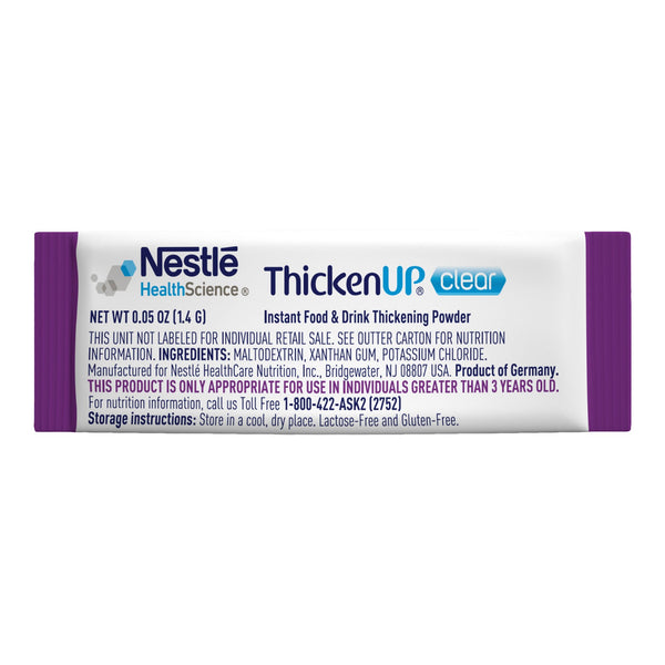 ThickenUp® Clear Food and Beverage Thickener 1.4 Gram Individual Packet Unflavored Powder IDDSI Level 0 Thin (802346_EA) 1/EA