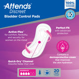 Attends® Discreet Bladder Control Pad 10-1/2 Inch Length Moderate Absorbency Polymer Core One Size Fits Most (1039118_CS) 200/CS