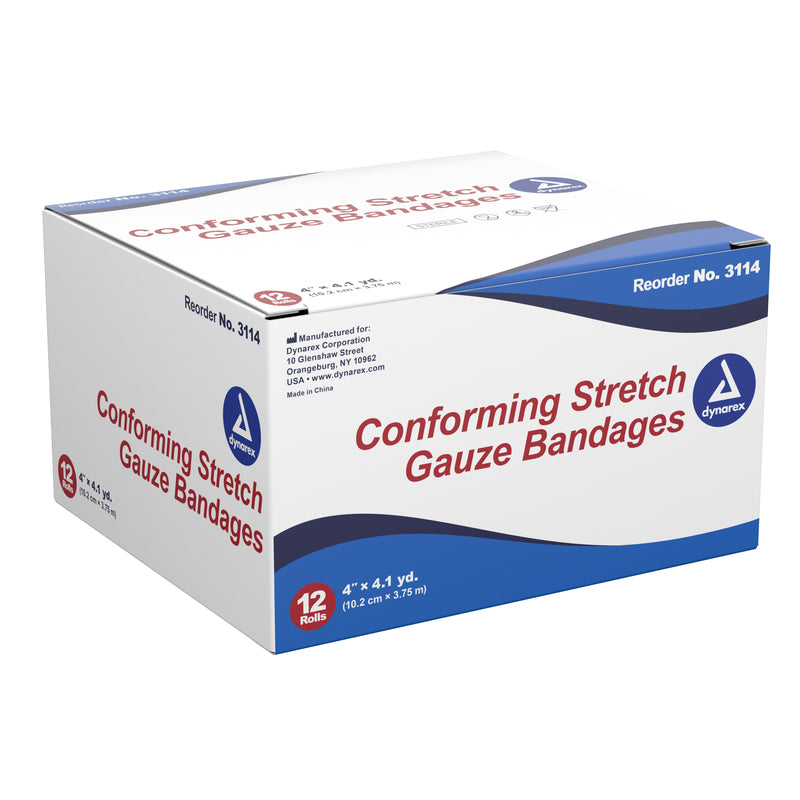 Dynarex® Conforming Bandage 4 Inch X 4-1/10 Yard 1-Ply Sterile 1 per Pouch (884100_EA) 1/EA