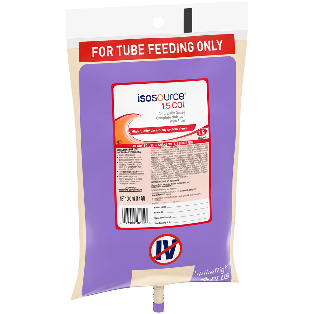 Isosource Liquid Isosource® 1.5 Cal Tube Feeding Formula Unflavored Liquid 1000 mL Read ...