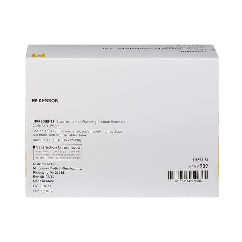 McKesson Lemon Glycerin Swabstick Rayon Tip 3 per Pack (877336_BX) 25/BX