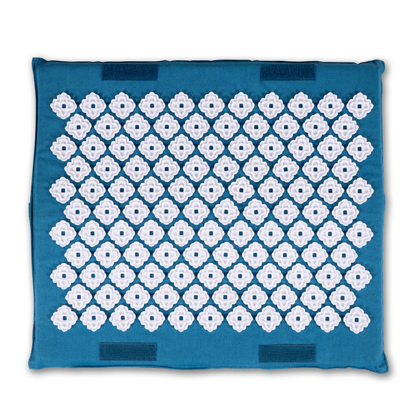 Kanjo Acupressure Foot Mat Sapphire / White Cotton-Linen Fabric / Memory Foam / Plastic 14 X 16 Inch (1236437_EA) 1/EA