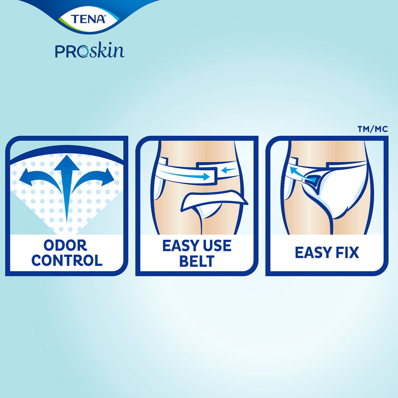 TENA® ProSkin™ Flex Super Unisex Adult Incontinence Belted Undergarment Size 20 Disposable Heavy Absorbency (718449_PK) 1/PK