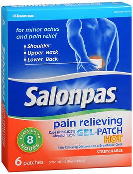 Salonpas® Gel-Patch Hot Topical Pain Relief 0.025% - 1.25% Strength Capsaicin / Menthol Patch 6 per Box (983972_BX) 6/BX