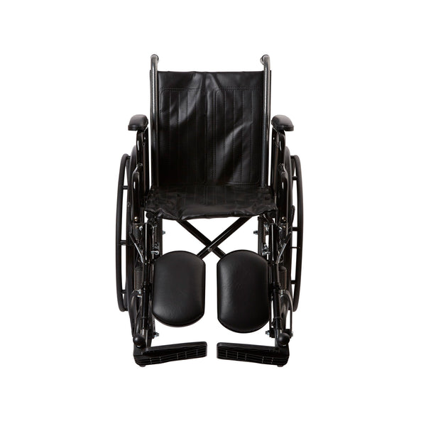 McKesson Wheelchair Dual Axle Desk Length Arm Swing-Away Elevating Legrest Black Upholstery 16 Inch Seat Width Adult 250 lbs. Weight Capacity (1065273_EA) 1/EA