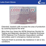 CODEBLUE® PF Exam Glove X-Large NonSterile Latex Extended Cuff Length Fully Textured Blue Not Rated (546243_CS) 10/CS