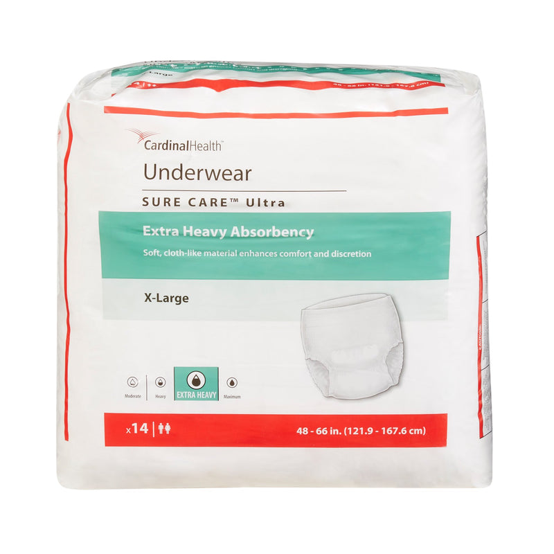 Sure Care™ Ultra Unisex Adult Absorbent Underwear Pull On with Tear Away Seams X-Large Disposable Heavy Absorbency (959987_PK) 14/PK