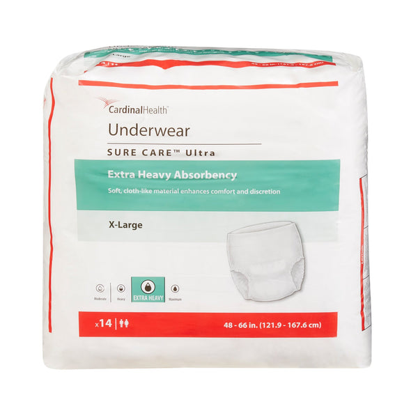 Sure Care™ Ultra Unisex Adult Absorbent Underwear Pull On with Tear Away Seams X-Large Disposable Heavy Absorbency (959987_CS) 56/CS
