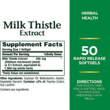 Nature's Bounty® Dietary Supplement Milk Thistle 1,000 mg Strength Capsule 50 per Bottle (1231642_BT) 1/BT