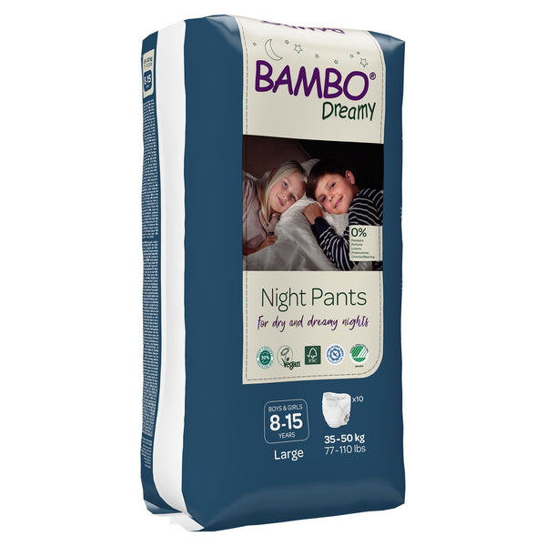 Bambo® Dreamy Night Pant Unisex Youth Training Pants Pull On with Tear Away Seams Size 8 to 15 Years Disposable Heavy Absorbency (1255465_PK) 10/PK