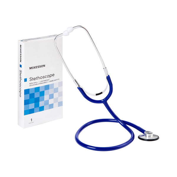 McKesson General Exam Stethoscope Royal Blue 1-Tube 21 Inch Tube Single Sided Chestpiece (363738_EA) 1/EA